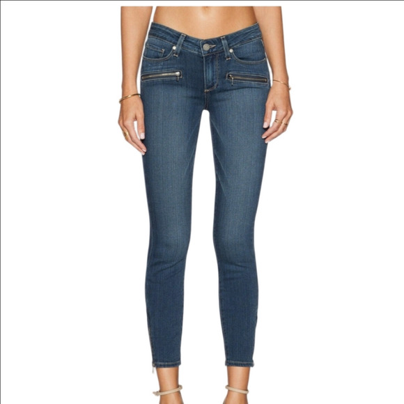 Paige Low-Rise Jane Zip Crop Medium Wash Jeans Size 26 - Picture 2 of 11